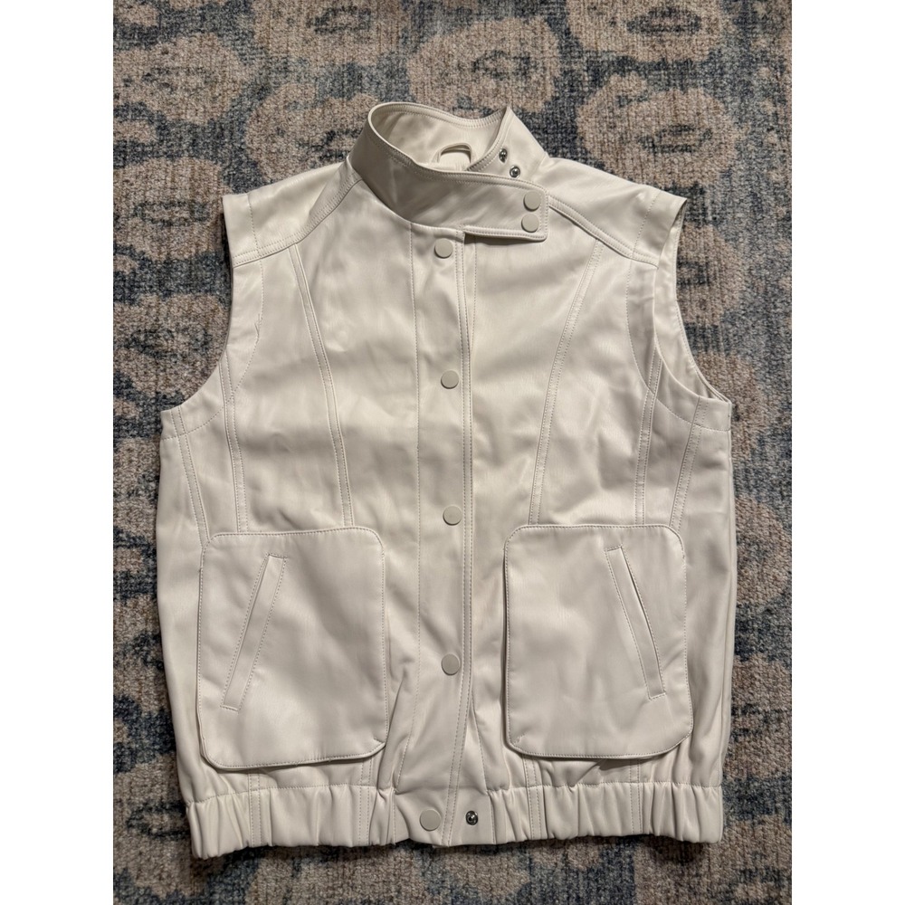 Anthropologie Faux Leather Oversized Vest Size XS Pristine Condition